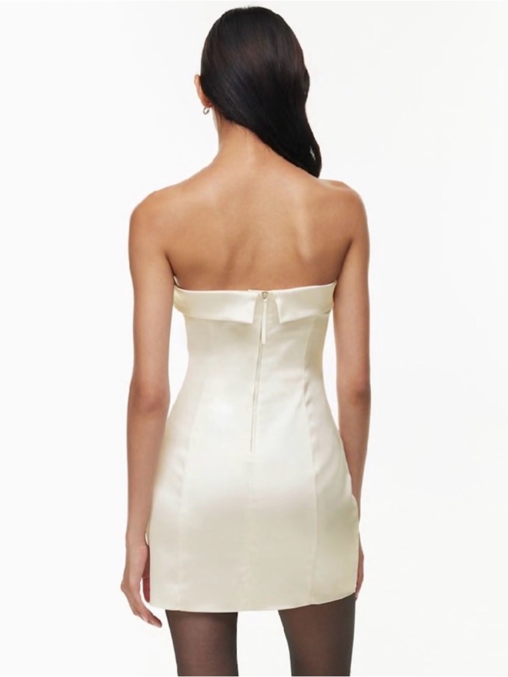 Aritzia Shimmer Satin Tube Dress Strapless satin mini dress Size 4 NWT - Picture 2 of 2